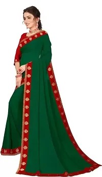 Georgette Lace Border Saree with Blouse piece-thumb1