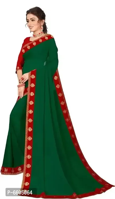 Georgette Lace Border Saree with Blouse piece-thumb2