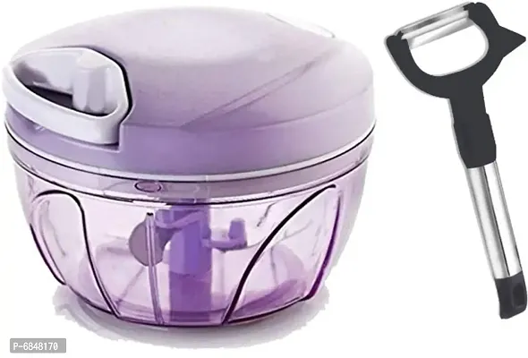 Sturdy Combo Of Purple 450 Ml Chopper And Movable Peeler Vegetable  1 Chopper 1 Movable Peeler