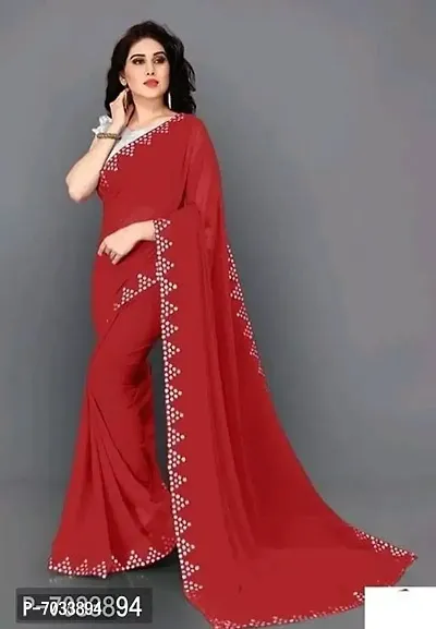 Elegant Georgette Saree With Blouse Piece For Women