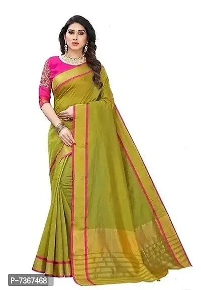 Elegant Cotton Saree Without Blouse Piece For Women