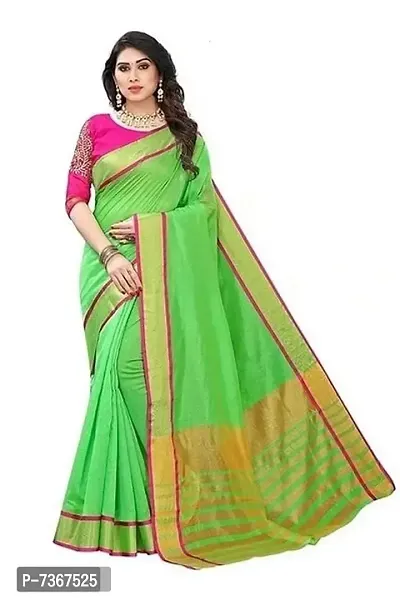 Elegant Cotton Saree Without Blouse Piece For Women-thumb0