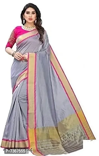 Elegant Cotton Saree Without Blouse Piece For Women-thumb0