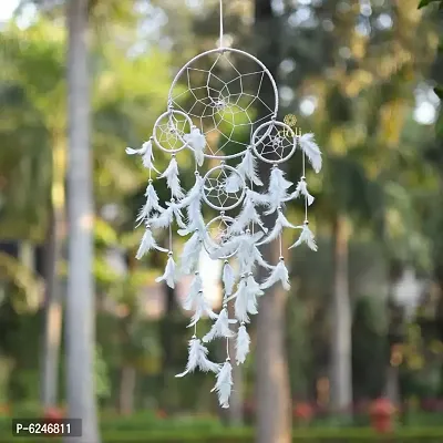 DULI Big White color Dream catcher Wall Hanging for Home Decoration Dreamcatcher Feather Hanging Decorative-thumb3