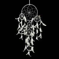 DULI Big White color Dream catcher Wall Hanging for Home Decoration Dreamcatcher Feather Hanging Decorative-thumb1