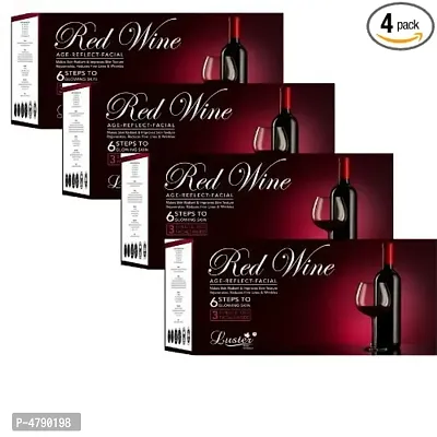 Luster Red Wine Age Reflect Facial Kit (Paraben  Sulfate Free) Pack of 4-120g each