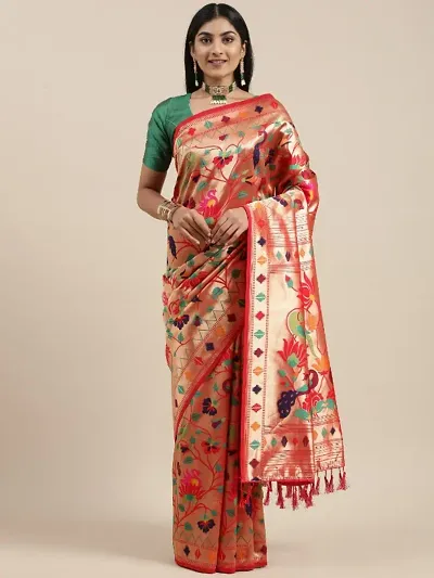 Festival Wear Paithani Art Silk Sarees With Blouse Piece