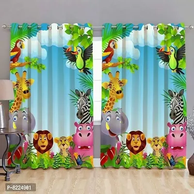 Pack of 2 Pc of 3D Design 5 Feet Curtain-thumb0