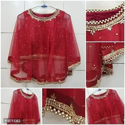 Classic Art Silk Embroidered Poncho Blouse for Women