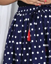 Trendy Rayon Navy Blue Polka Print Mini Skirt For Women-thumb3