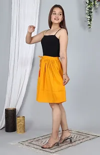 Trendy Rayon Yellow Solid Mini Skirt For Women-thumb2