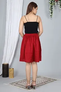 Trendy Rayon Maroon Solid Mini Skirt For Women-thumb1