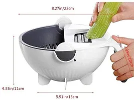 9 in 1 Vegetable Cutter with Drain Wet Basket Kitchen Shredder Grater Slicer Magic Multifunctional Rotate Vegetable Cutter Chopper-thumb5