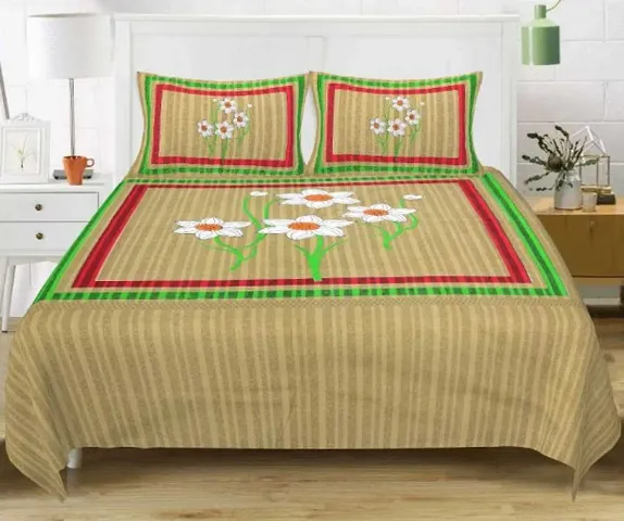 Printed Cotton Flat Double Bedsheet