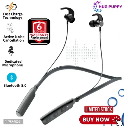 HUG PUPPY Sports Flexible Neckband with Mic Bluetooth Headset Fast Charge, Vibrati