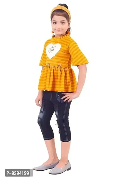 Girls Fancy Top and Jeans Set-thumb0