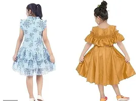 Pretty Crepe Self Pattern A-Line Dress Combo For Baby Girls And Kids Pack Of 2-thumb2