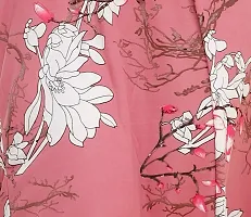 Pink Satin Printed Nightwear For Women-thumb2