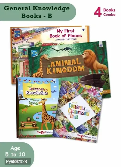 General Knowledge Books for Kids in English 5 to 10 Year Old Children GK Encyclopedia Learn about Animals, Festivals of India, Our Surrounding and much more with Activities Set B of 4