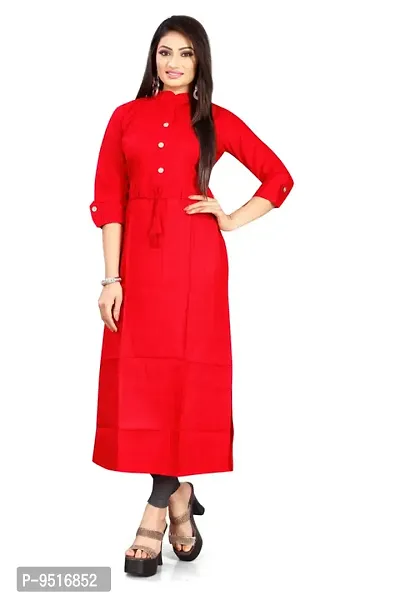 Trendy Cotton Solid Kurti For Women-thumb0