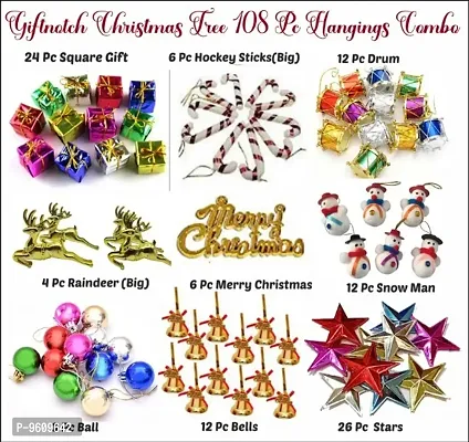 Christmas Tree Decoration Hanging Ornaments Items Hanging Accessories Combo Set Of 108-thumb2