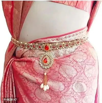 Sizzling Red Alloy Belly Chain For Women