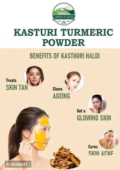 Natural Pure KASTURI TURMERIC POWDER  KASTURI MANJAL Curcuma AromaticaAmba HaldiWild/Jangli Haldi for Skin glowing, Spot less And Pimple free face pack  250g-thumb3