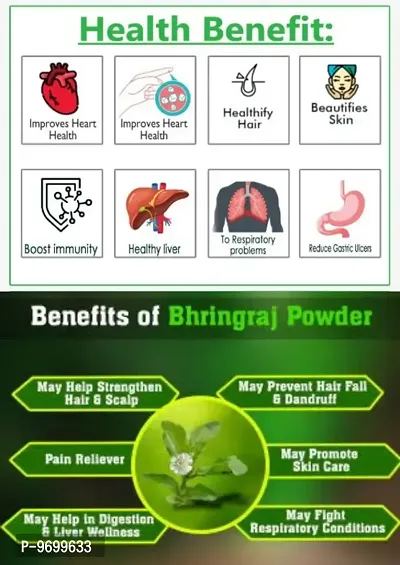 Natural Fresh BHRINGRAJ POWDER for Hair Growth, Skin And Face care Herbal Health Supplement for Immunity Booster, Digestion, Diabetes, Gastric ulcers And Respiratory problems 500g-thumb3