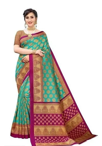 Trending Art Silk Printed Daily Wear Saree With Blouse Piece