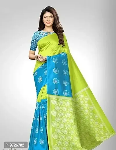 Attractive Art Silk Saree with Blouse piece For WomenPack Of 1-thumb0