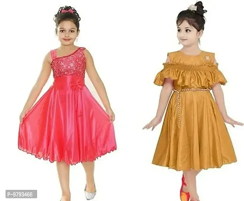 Fabulous  Crepe  Frocks For Girls Pack Of 2