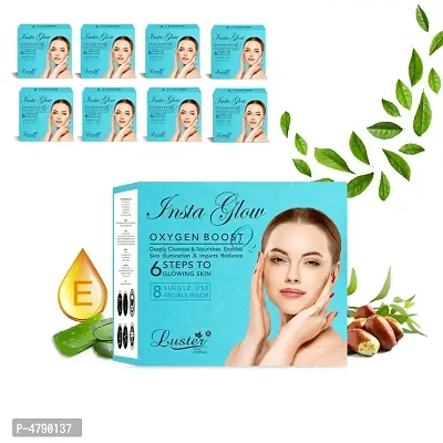 Luster Insta Glow Oxygen Boost Facial Kit | 6 Step Facial Kit | Made With Natural Ingredients | Instant Glow Facial Kit | All Skin Types | Paraben Free &ndash; 320ml