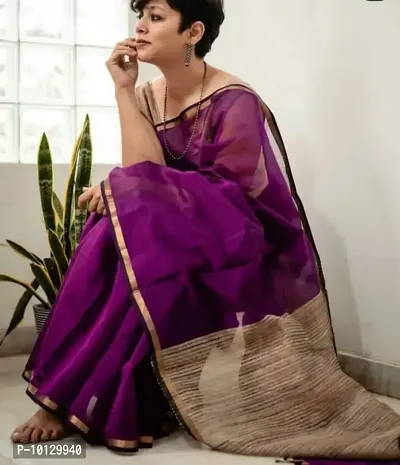 Wonderful Cotton silk Saree With Blouse piece-thumb0