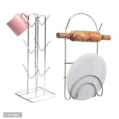 Useful Stainless Steel Chakla Belan Stand And Cup Holder Cup Stand For Kitchen-thumb0