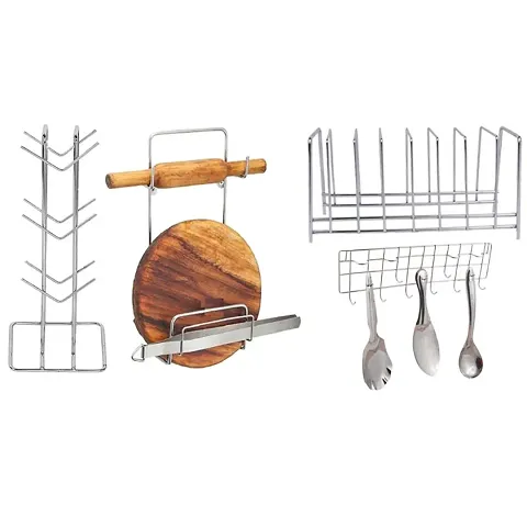 Combo of Kitchen Racks and Holders Pack of 3 &amp; 4