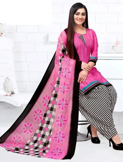 Stylish Crepe Printed Unstitched Suit