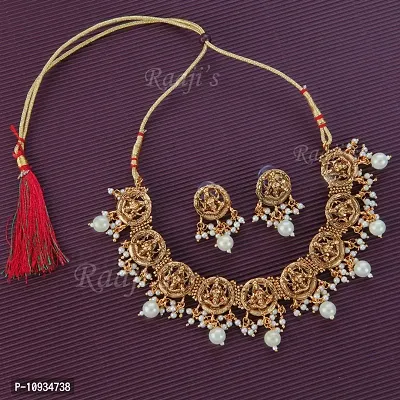 Stylish Golden Alloy Pearl Jewellery Set For Women