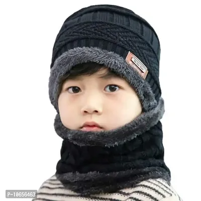 Eastern Club Winter Warm Hat Boy    Girl  Outdoor Sports Headging Hat Scarf Set Boys Girls Warm Fleece Cap Scarf Set for 8 years to 16 years