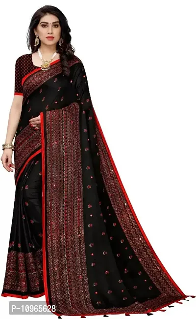 Stylish Jute Silk Printed Saree with Blouse piece-thumb0
