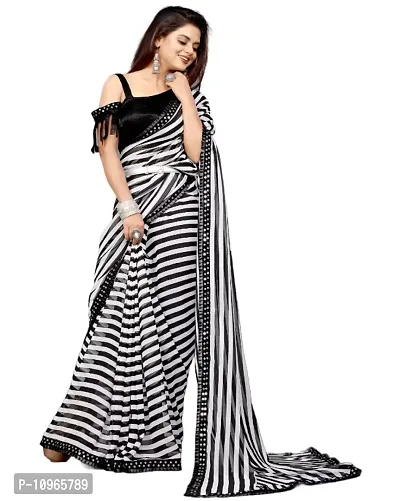 Stylish Georgette Printed Saree with Blouse piece-thumb0