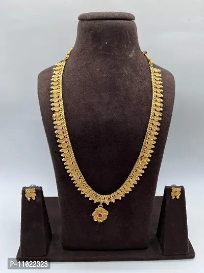 Elegant Copper Long Necklace Set For Women