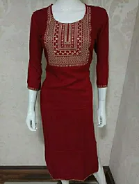 Rayon Solid Sequence Embroidery Kurta-thumb1