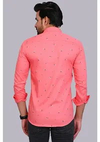 Pink Cotton Printed Casual Shirts For Men-thumb3