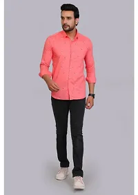 Pink Cotton Printed Casual Shirts For Men-thumb4