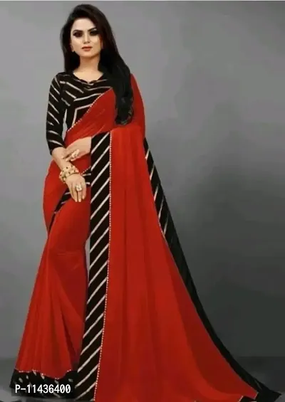 Beautiful Georgette Saree With Blouse Piece For Women-thumb0