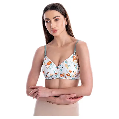 AAVOW Soothing floral padded non wired 3/4th COVERAGE T-SHIRT BRA