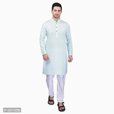 Reliable Blue Cotton  Kurta  Bottom Sets For Men-thumb0