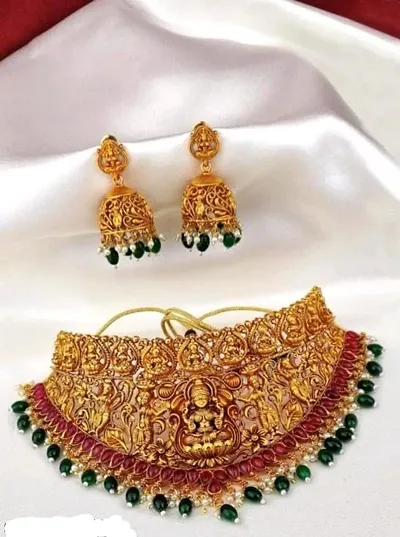 Gold Plated Alloy Choker Temple Jewellery Sets