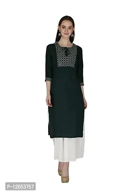 A-Line Black  Rayon Kurta-thumb0