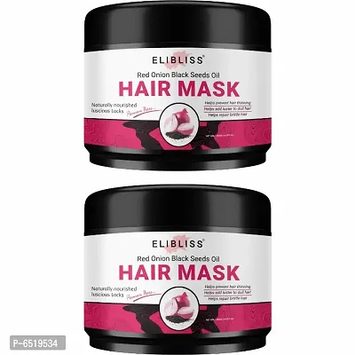 Elibliss Onion Hair Mask For Effective Against Damaged Hair, Dry and Frizzy Hair, Hair Fall Controlandnbsp; Pack Of 2